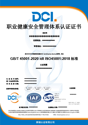 ISO 45001 CNAS 中文样本