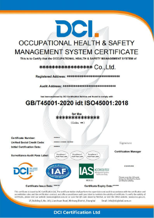 DCI-S-IAS 英文证书样本